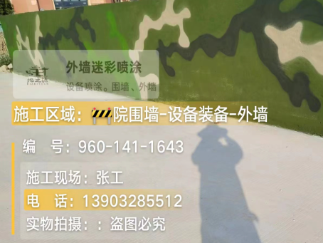金昌 迷彩漆喷涂价格（按平方米计费）
